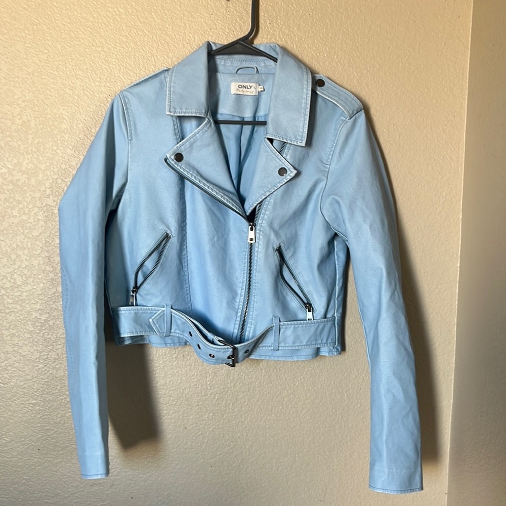 Only faux Leather Biker jacket sz M